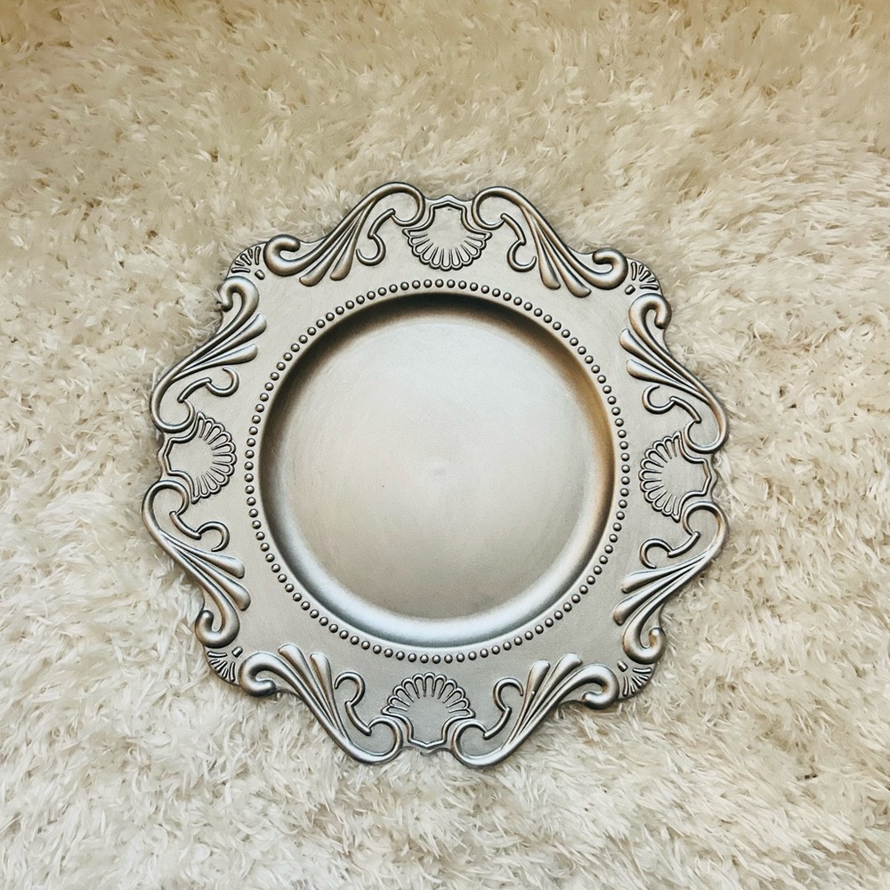 Elegant Silver Decorative Charger Plate